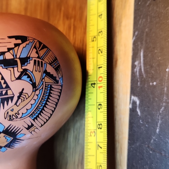 5in Vintage from the 90s Pottery Pitcher Aztec Southwest Pottery Jug Vessel - Picture 6 of 6